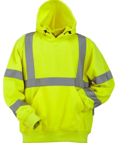 High Visibility Polyester Fleece Hooded Pullover