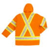 S157 ORANGE B Tough Duck Mens Cotton Duck Safety Hi Vis Parka Solid Orange Mining Back 1