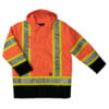 S176 FLOR F Work King Safety by Tough Duck Mens Lined Safety Parka Fluorescent Orange Front
