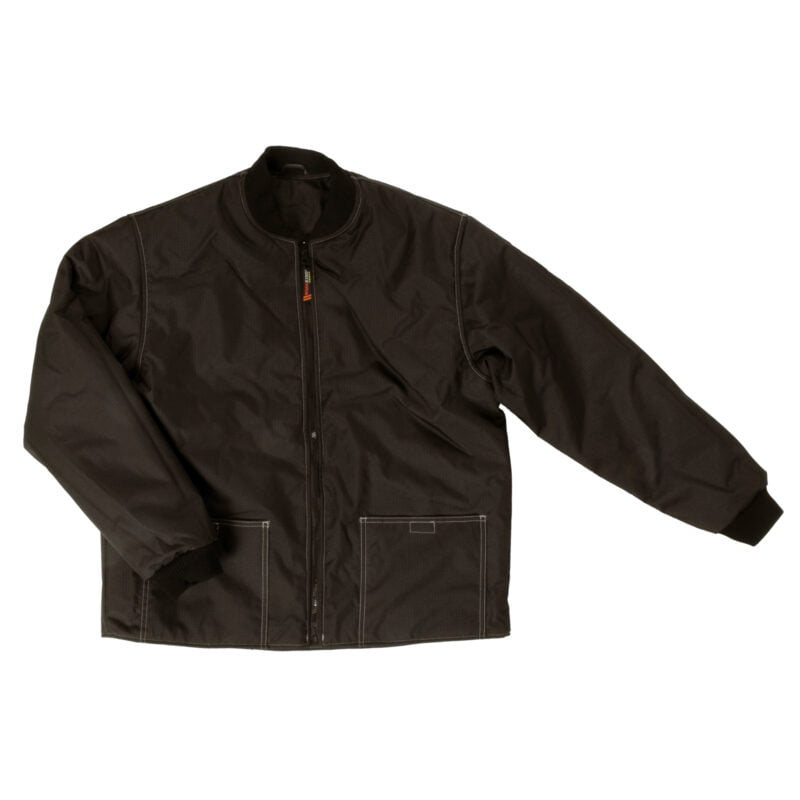 S187 BLACK FLR Work King Safety by Tough Duck Mens 4 in 1 Waterproof Breathable Safety Jacket Black Front Liner Reversed