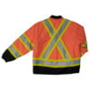 S187 FLOR BL Work King Safety by Tough Duck Mens 4 in 1 Waterproof Breathable Safety Jacket Fluorescent Orange Back Liner
