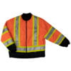 S187 FLOR FL Work King Safety by Tough Duck Mens 4 in 1 Waterproof Breathable Safety Jacket Fluorescent Orange Front Liner