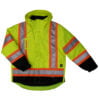 S426 FLGR F Work King Safety by Tough Duck Mens 5 in 1 Safety Jacket Fluorescent Green Front