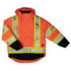 S426 FLOR F Work King Safety by Tough Duck Mens 5 in 1 Safety Jacket Fluorescent Orange Front