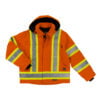 S457 ORANGE F Tough Duck Mens Cotton Duck Safety Hi Vis Jacket Orange Mining Front 1