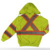 S494 FLGR B Work King Safety by Tough Duck Mens Unlined Safety Hoodie Fluorescent Green Back
