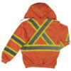 S494 FLOR B Work King Safety by Tough Duck Mens Unlined Safety Hoodie Fluorescent Orange Back