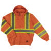 S494 FLOR F Work King Safety by Tough Duck Mens Unlined Safety Hoodie Fluorescent Orange Front