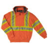 SJ16 FLOR F Work King Safety by Tough Duck Mens Thermal Lined Hoodie Fluorescent Orange Front