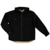 WS03 BLACK F Tough Duck Mens Sherpa Lined Duck Shirt Black Front