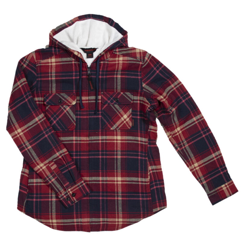 WS12 REDP F Tough Duck Womens Plush Pile Lined Flannel Red Plaid Front
